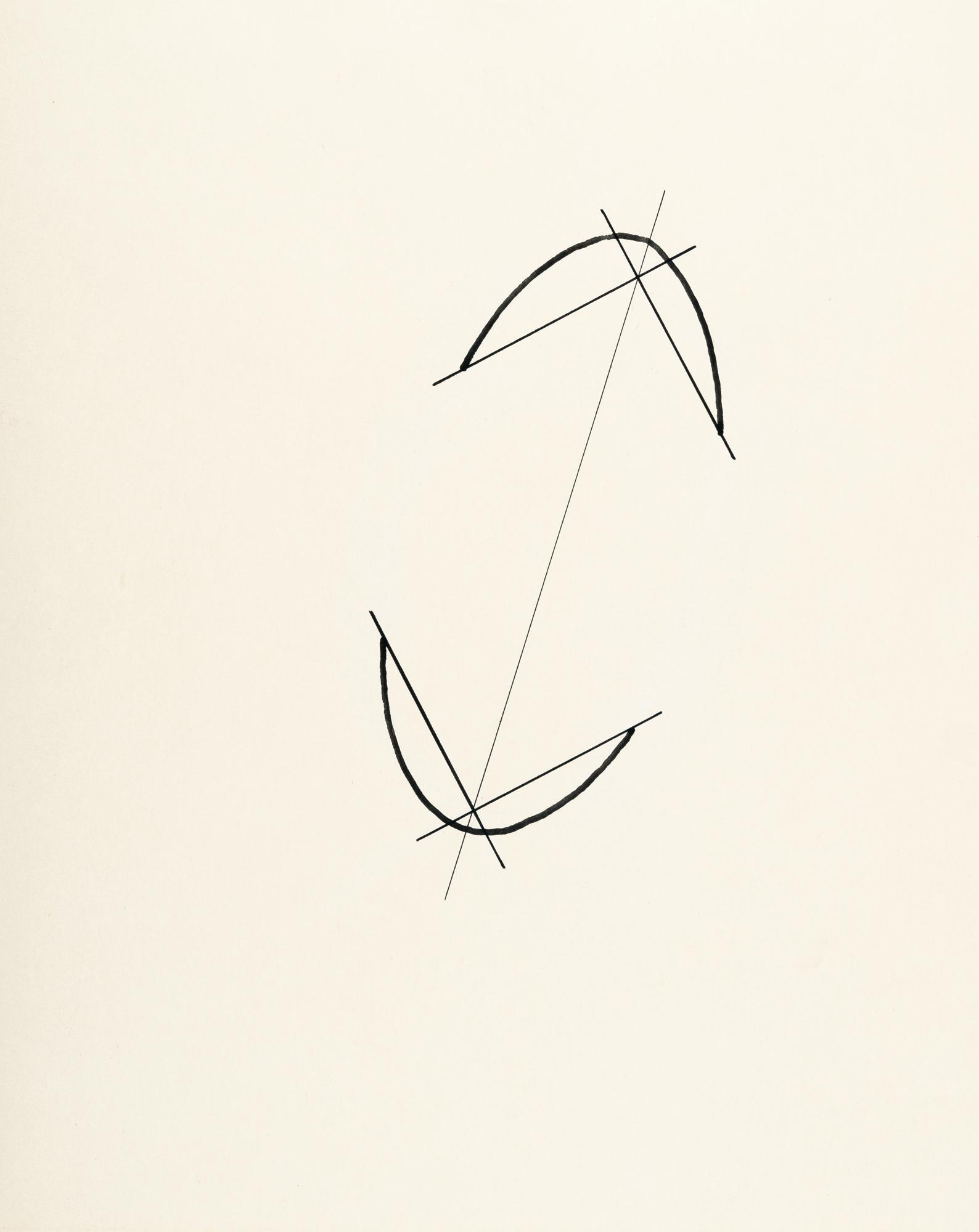 Richard Tuttle - „No. 96 Oval broken with two thicknesses of lines“