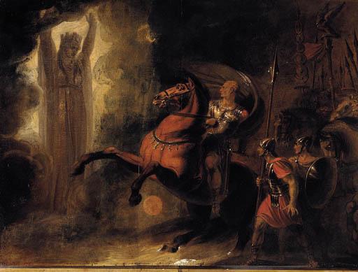 Richard Westall, R.A. - The Goddess Roma appearing to Julius Caesar at the bank of the Rubicon