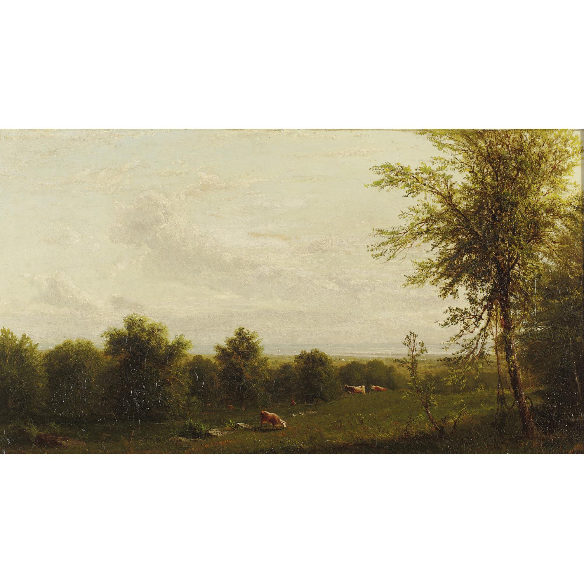 Richard William Hubbard - Landscape With Cattle At Pasture