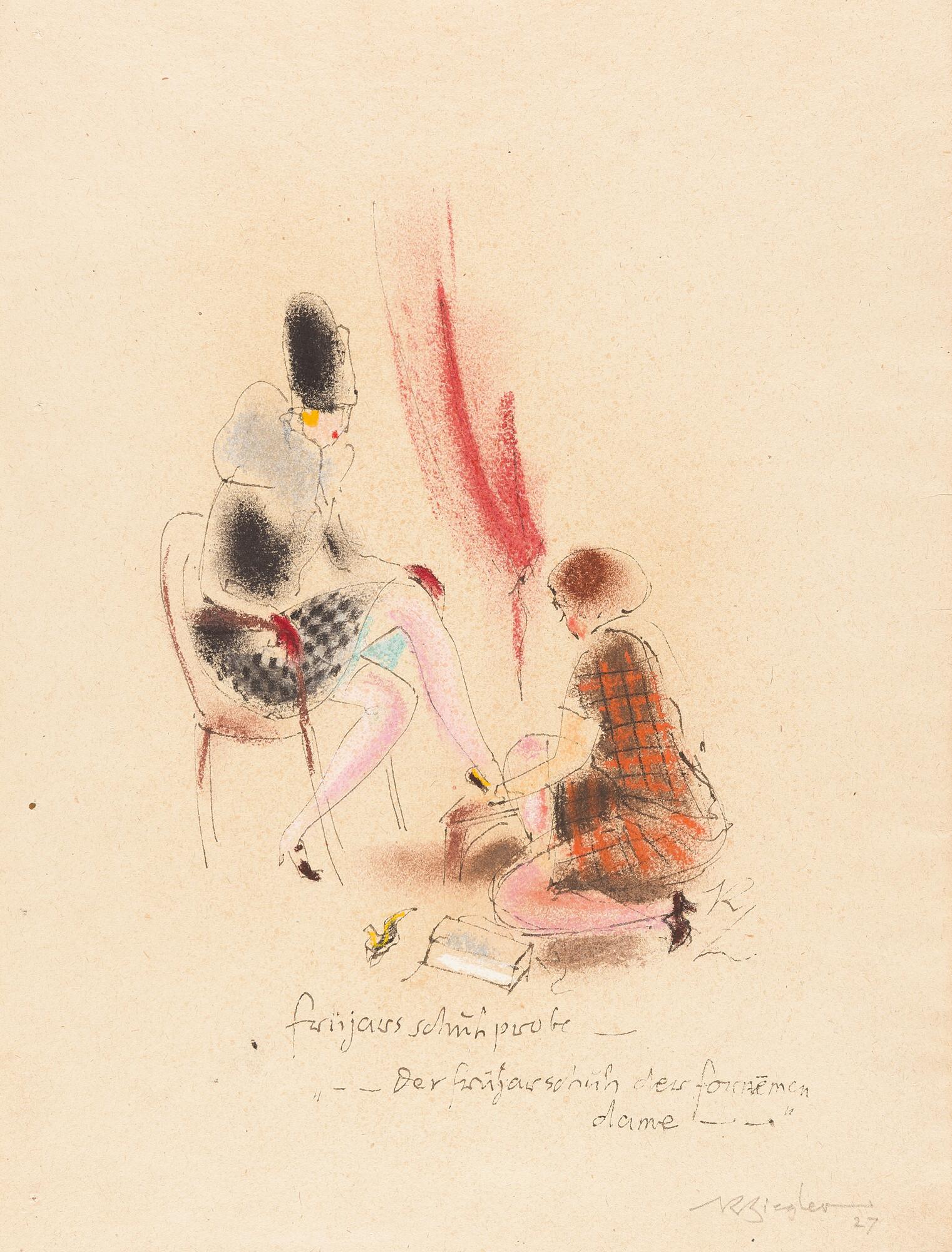 Richard Ziegler - „Frühjahrsschuhprobe – der Frühjahrsschuh der fornemen Dame“