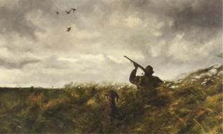 Rien Poortvliet - Duck hunt with hunting dog