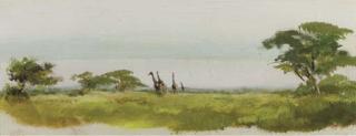 Rien Poortvliet - Giraffes on the savannah