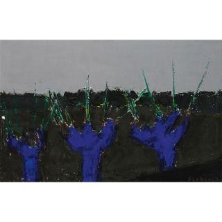 Rik Slabbinck - Belgian Trois Saules Dans Un Paysage Bleu