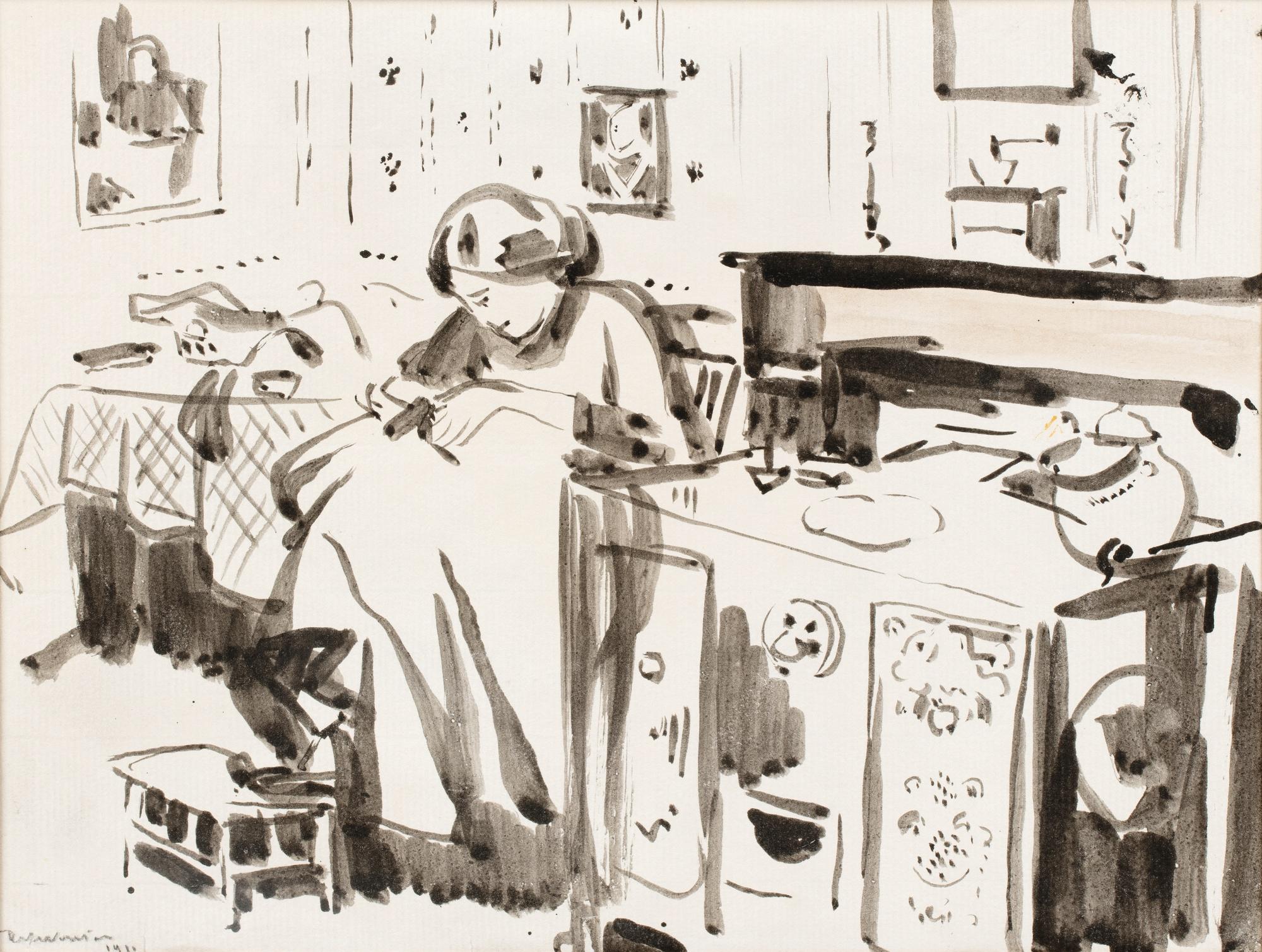 Rik Wouters - Brodeuse (Femme Assise Près Du Poêle) - Recto Intérieur - Verso