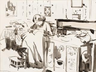 Rik Wouters - Brodeuse (Femme Assise Près Du Poêle) - Recto Intérieur - Verso