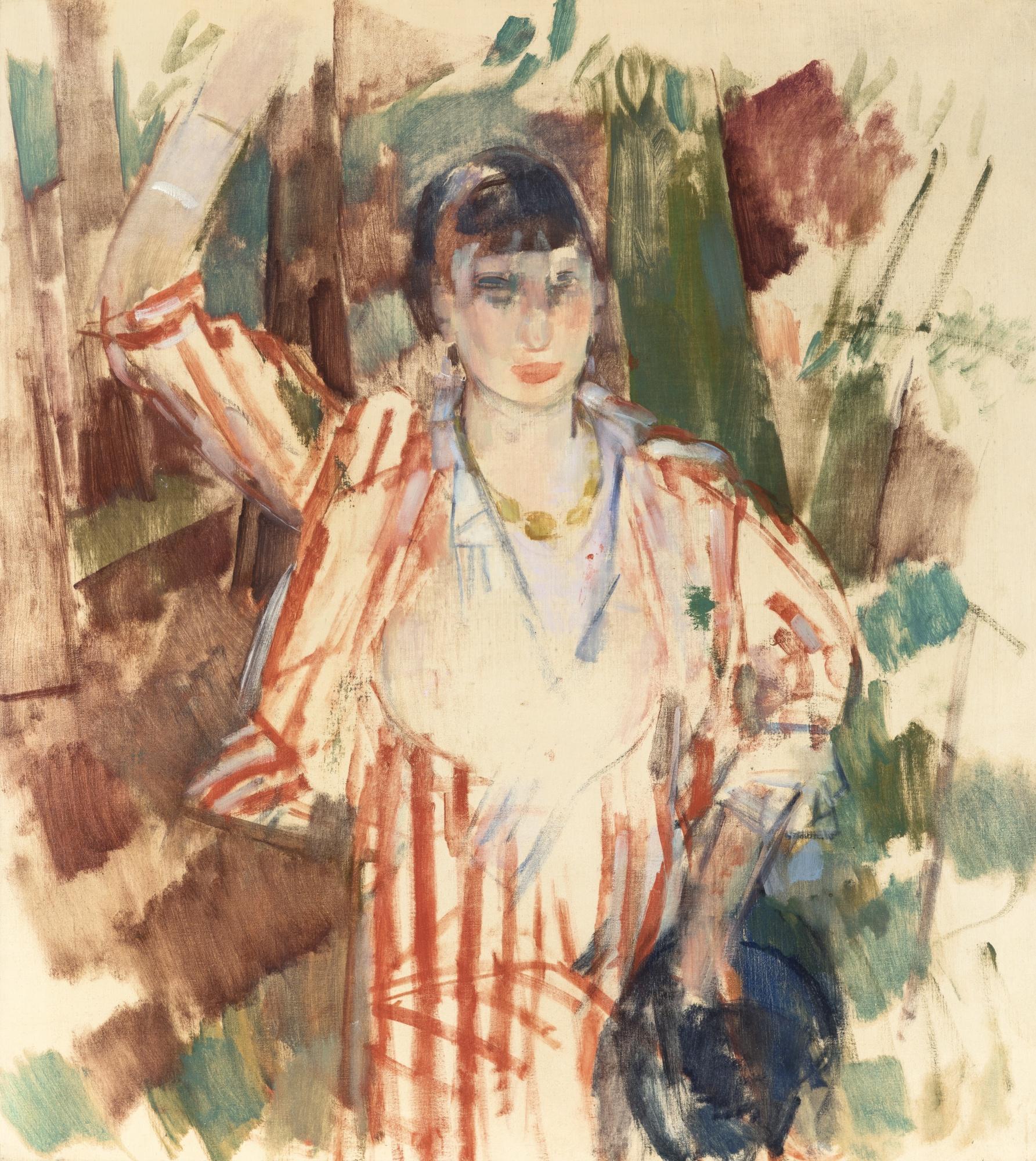 Rik Wouters - Femme En Forêt, Chapeau Bleu À La Main, Bras Levé