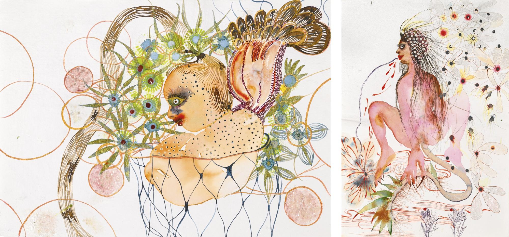 Rina Banerjee - (I) Bubble, Bubble, Baby Girls Are In Trouble (Ii) In Our Winter And From The East There Was No Beast More Useful Than The \