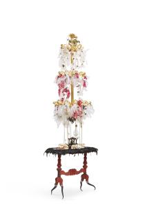 Rina Banerjee - With tinsel and teeth, gem and gem...get back to where