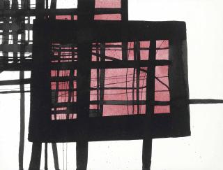 Robert Adams - Composition with red and black