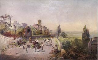 Robert Alott - The road past the Villa Falconiere?, outside Rome