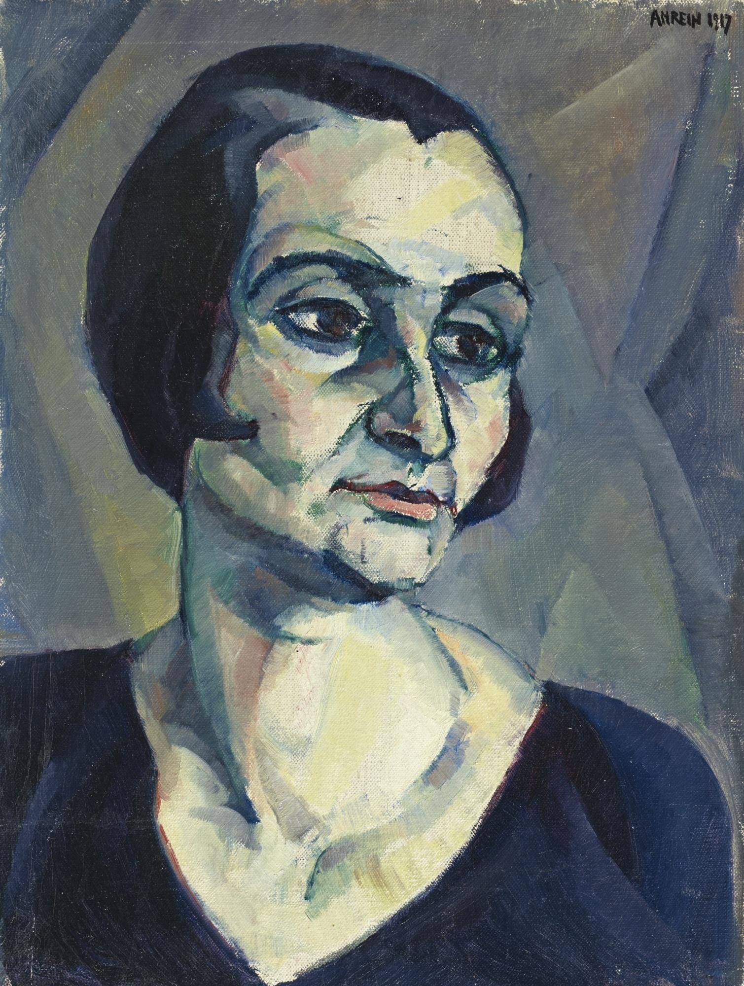 Robert Amrein - Expressionistisches Frauenbildnis, 1917 Expressionist Portrait Of A Woman, 1917