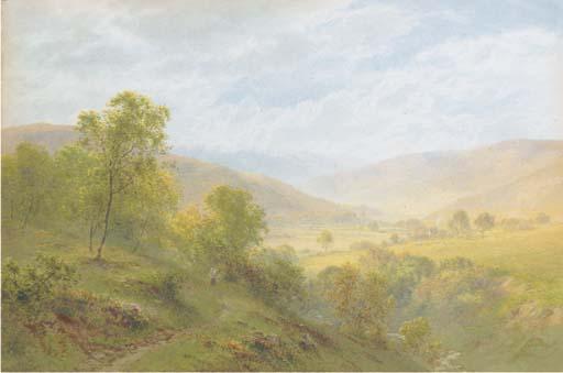 Robert Angelo Kittermaster Marshall - Figures On A Path In An Extensive Landscape