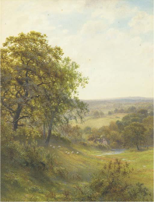 Robert Angelo Kittermaster Marshall - Sheep grazing in the evening light