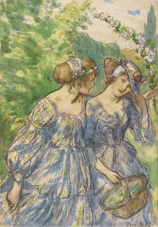 Robert Anning Bell, R.A. - \'See where my love a-maying goes/with sweet Dame Flora playing.\'