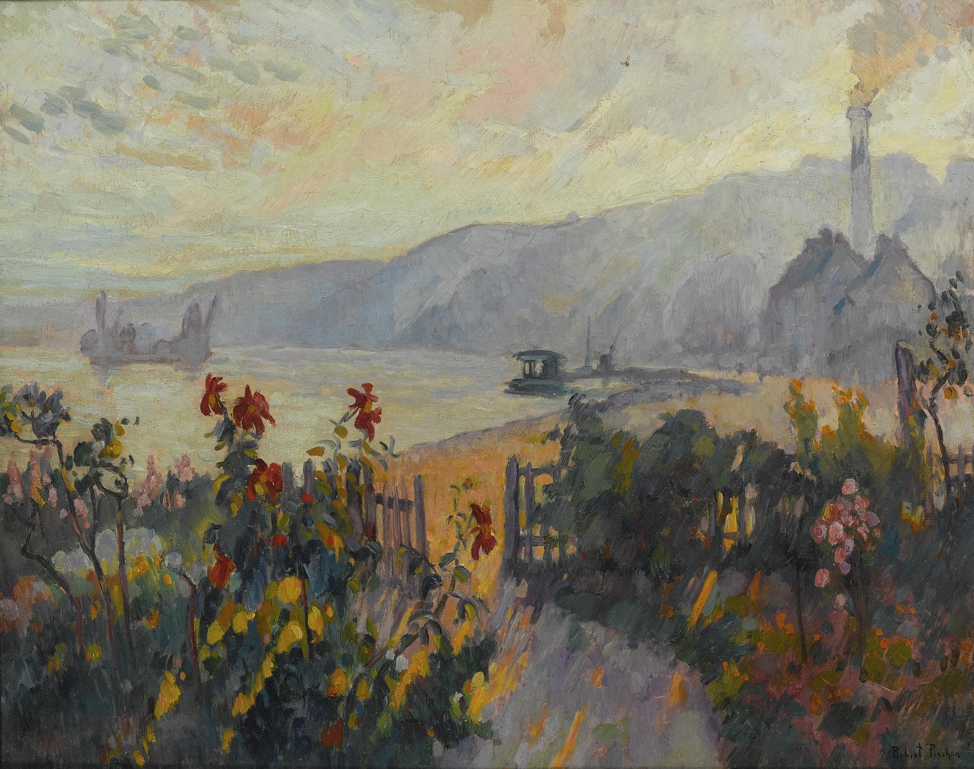 Robert Antoine Pinchon - Jardin Fleuri En Bord De Seine Près De Rouen 