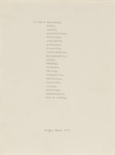 Robert Barry - It Has...