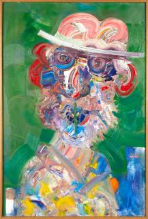 Robert Beauchamp - Man in Derby 36 x 24 in. (91.4 x 61.0 cm) framed 36 1/2 x 24 3/4 x 2 in.