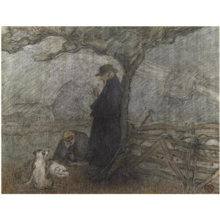 Robert Bevan - Shepherd And Dogs Under A Tree