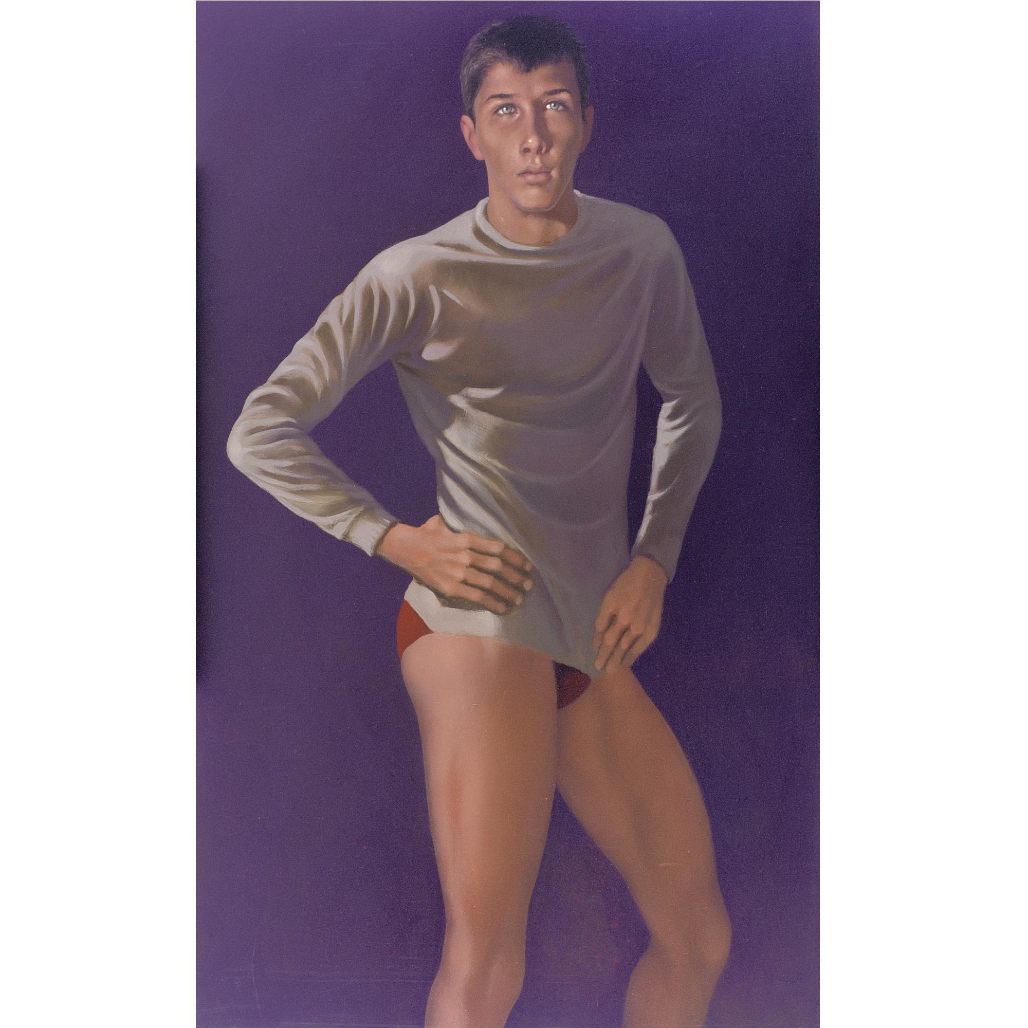 Robert Bliss - Standing Boy On Purple Background