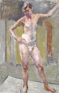 Robert Brackman - Standing male nude