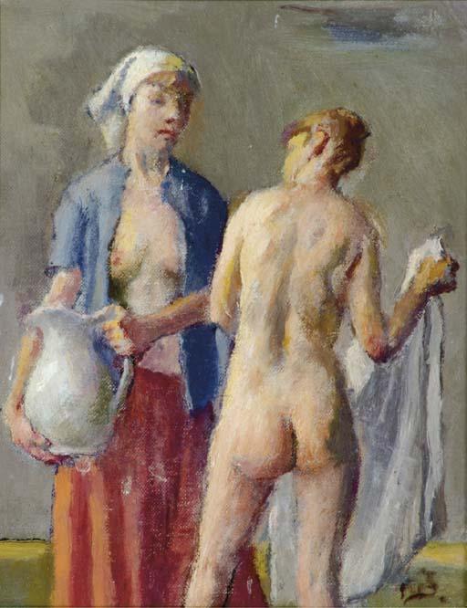 Robert Brackman - Study of two figures