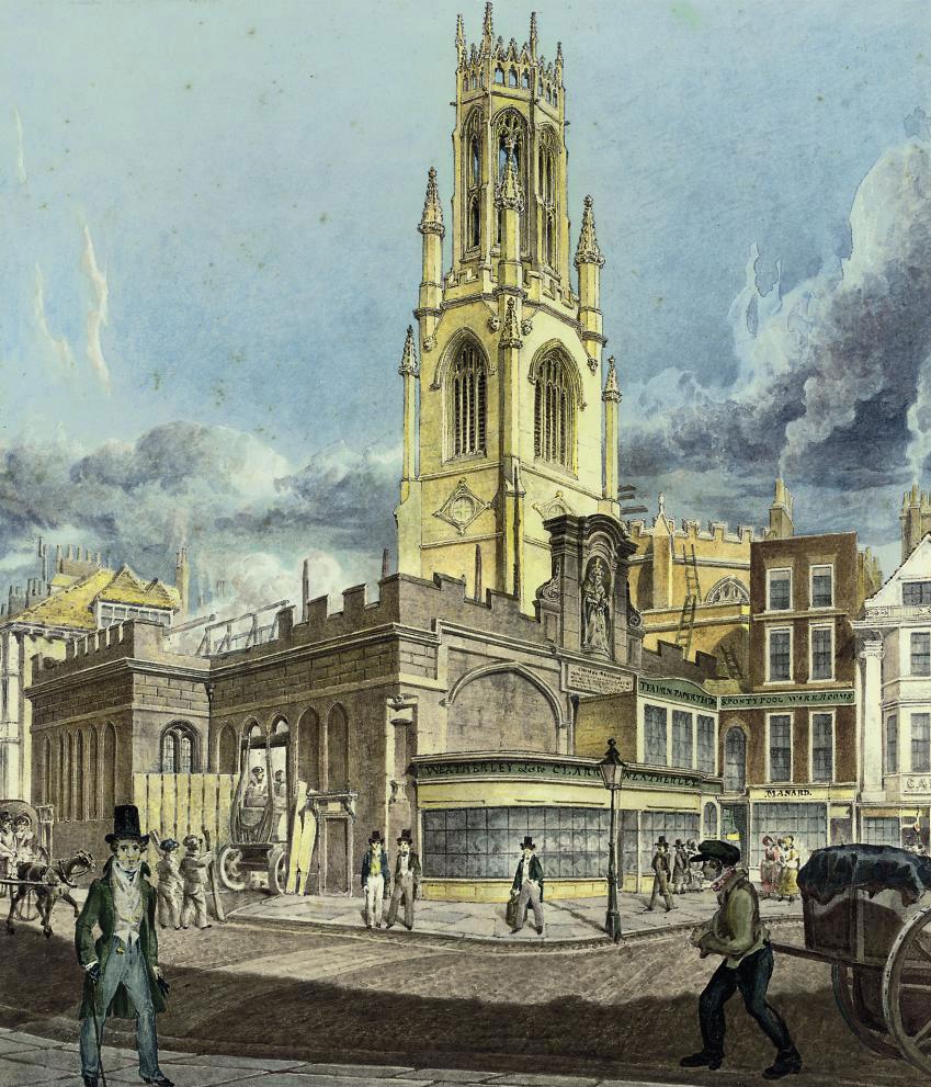 Robert Bremmel Schnebbelie - Figures before St. Dunstan\'s-in-the-West, Fleet Street, London