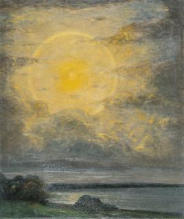 Robert Büchtger - „Abend“ (Sonnenuntergang über einem See)