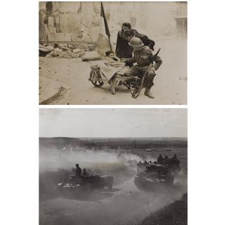 Robert Capa - Two Views Of The Allied Advance Through France After The Normandy Landings, 1944