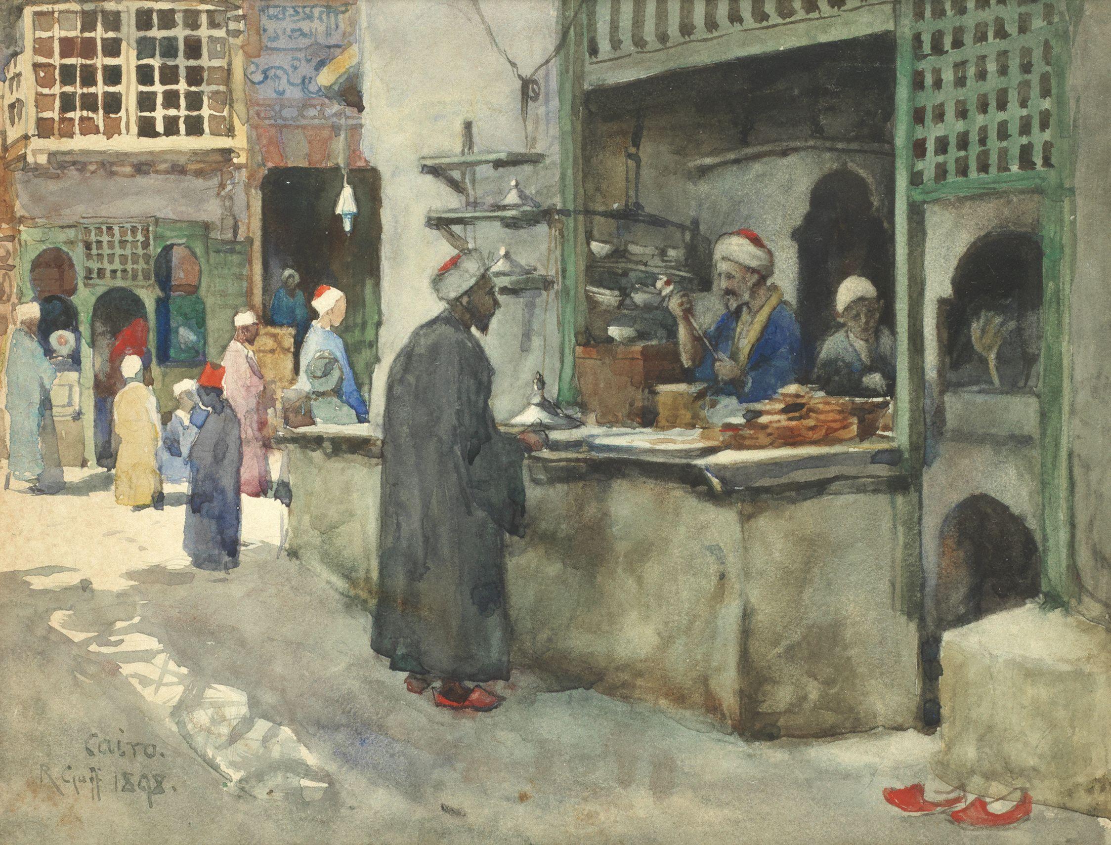 Robert Charles Goff - A Food Stall, Cairo