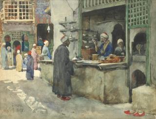 Robert Charles Goff - A Food Stall, Cairo