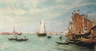 Robert Charles Gustave Laurens Mols - Canale Della Giudecca, Palazzo Ducale and Santa Maria de la Salute, Venice