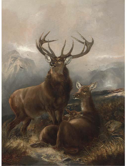 Robert Cleminson - A stag with hinds
