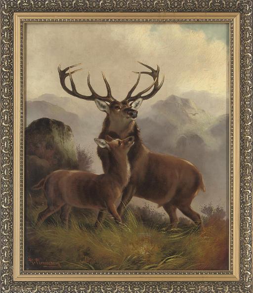 Robert Cleminson - Deer in the highlands