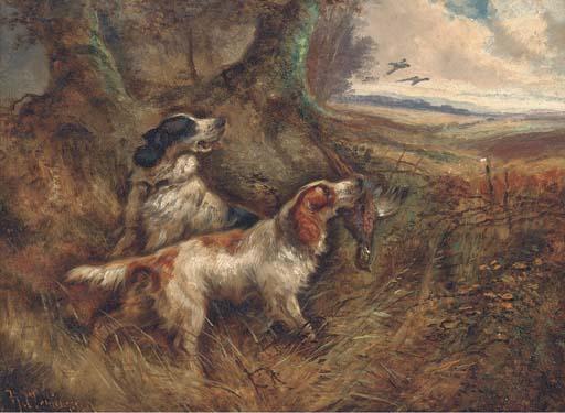 Robert Cleminson - Gundogs with a pheasant