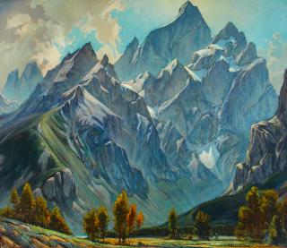 Robert Clunie - Cathedral View Grand Teton Range Wyo.