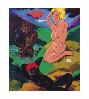 Robert Colescott - At the Bathers\' Pool: Inter-racial Blues