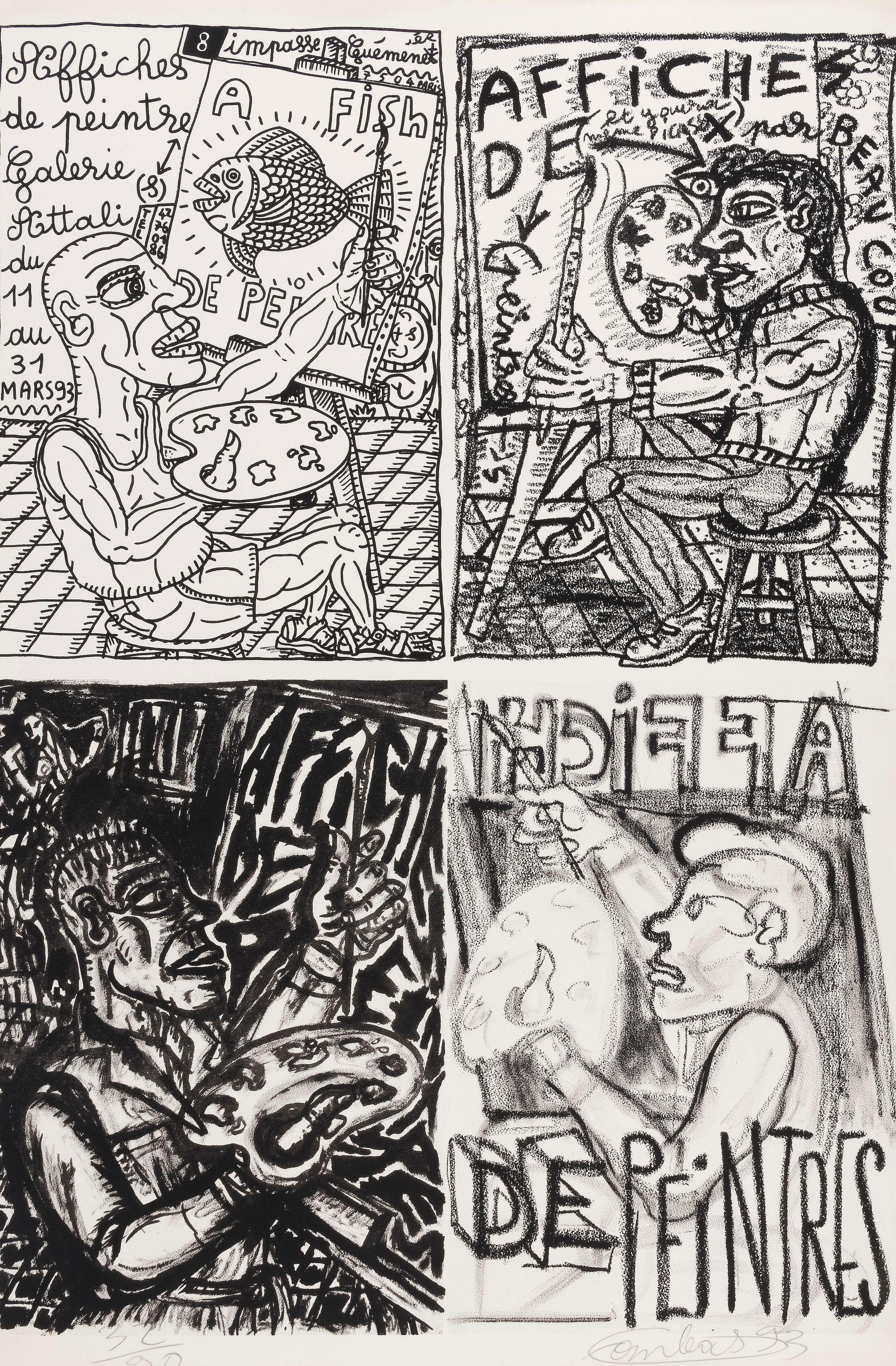 Robert Combas - Autoportrait pour la Galerie Attali, 1993