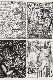 Robert Combas - Autoportrait pour la Galerie Attali, 1993