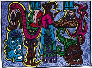 Robert Combas - Composition Aux Trois Pieds Avec Chaussures