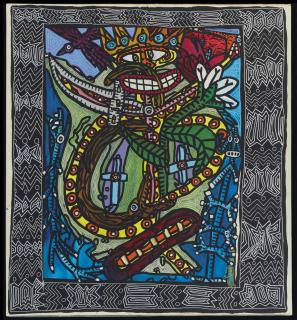 Robert Combas - Cou-Rhône Gilbert en plein de vert...