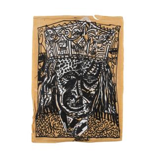 Robert Combas - Portrait du Roi Jean Attali, décédé l\'année dernière. Il était un des rois du marais artistique