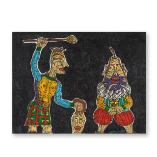 Robert Combas - Tête de poire et artiste givré, circa 1985