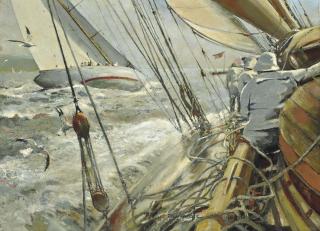 Robert Craig-Wallace - Velsheda And Vida Iv Competing In The Clyde Corinthian Regatta, On The Firth Of Clyde