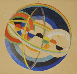Robert Delaunay - Étude pour la décoration du plafond du hall tronconique du Pavillon de l\'aéronautique, dit également Palais de l\'air de l\'Exposition universelle de 1937