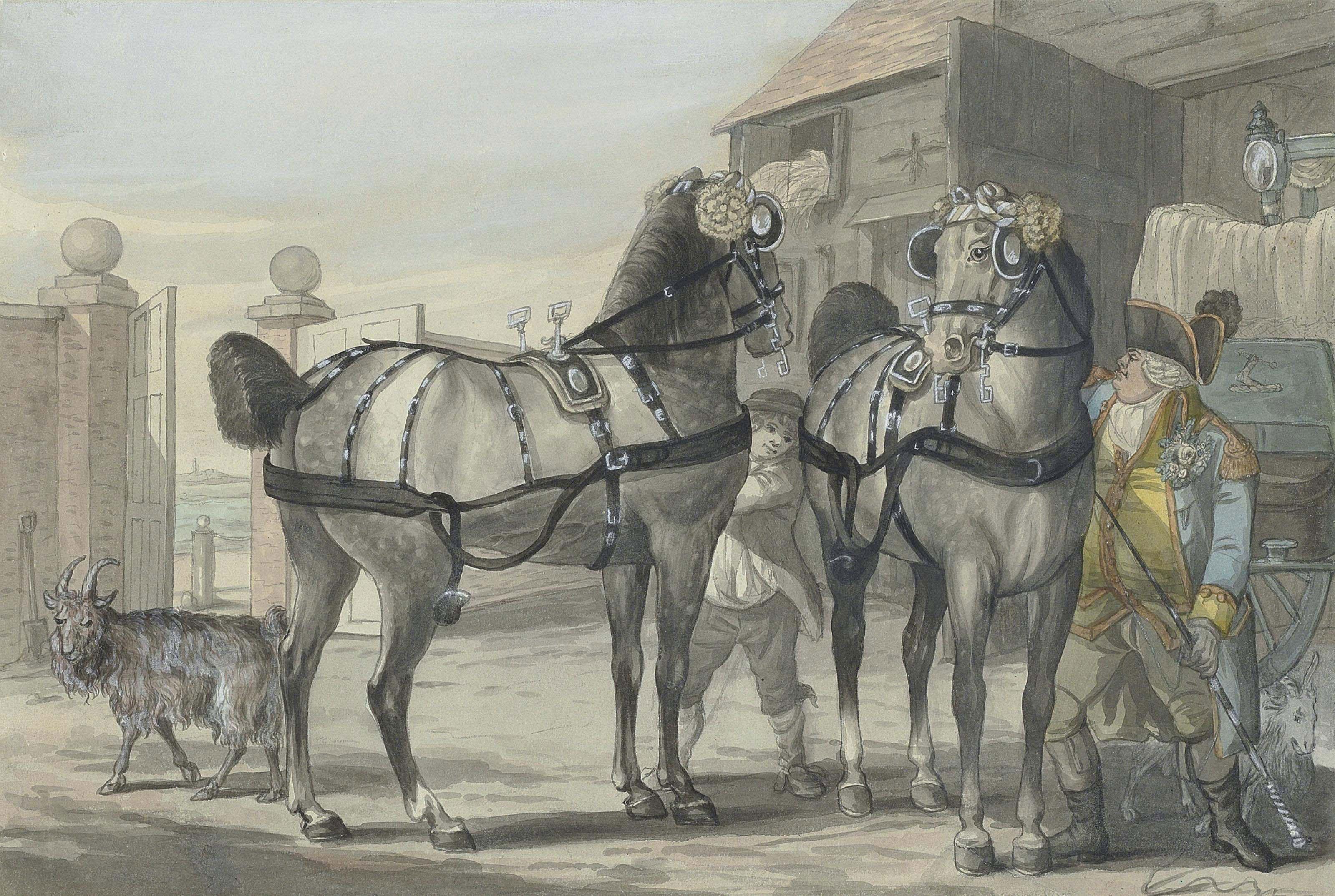 Robert Dighton, Sen. - A coachman and his team