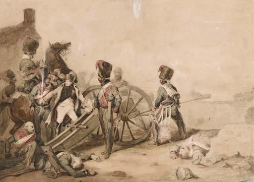 Robert Dighton - Napoleon in command of an artillery piece during the Italian Campaigns
