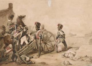 Robert Dighton - Napoleon in command of an artillery piece during the Italian Campaigns