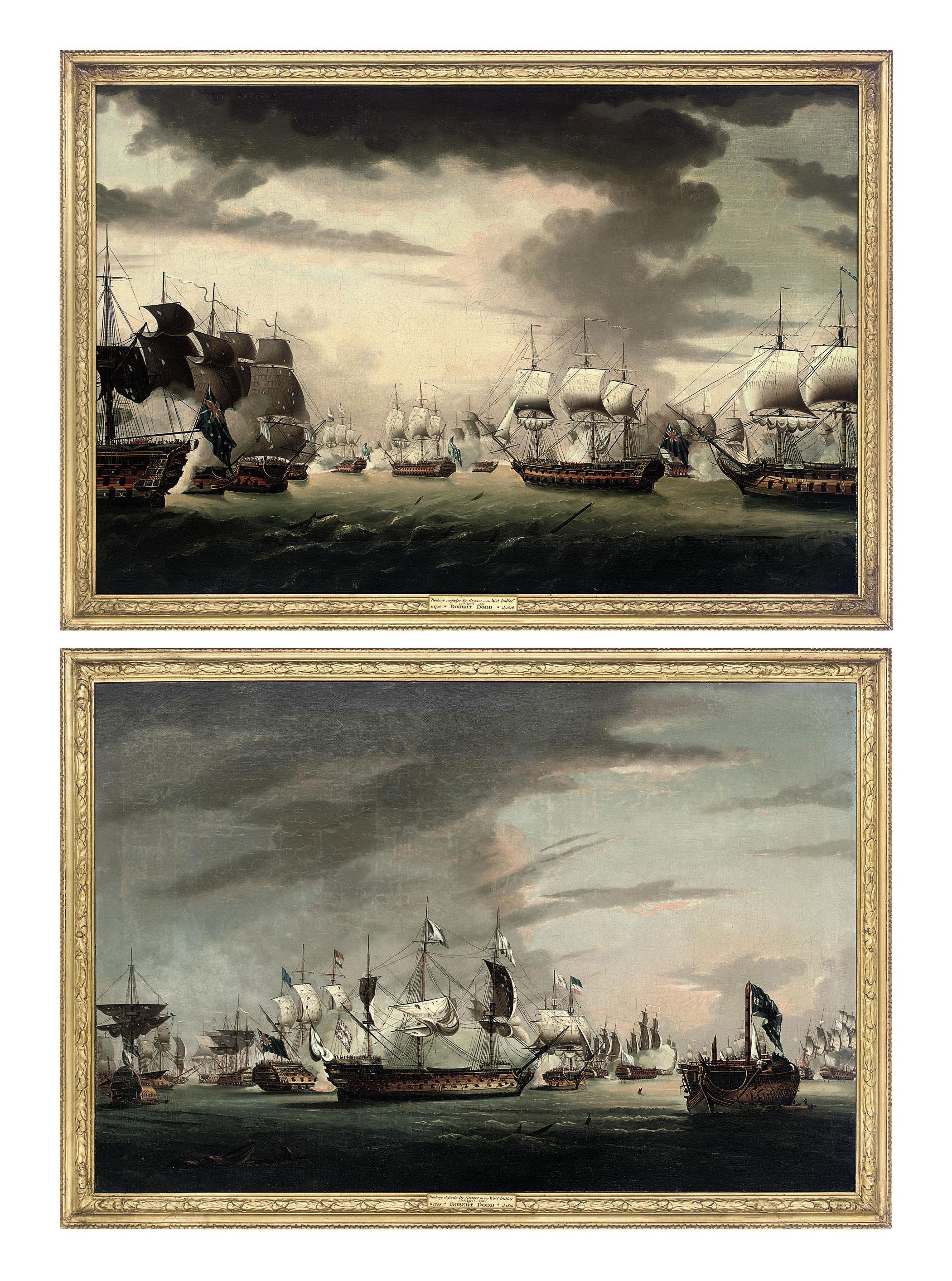 Robert Dodd - The battle of the Saintes, 12th April, 1782 (both illustrated)