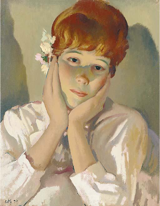 Robert Duckworth Greenham - Young Girl with Red Hair