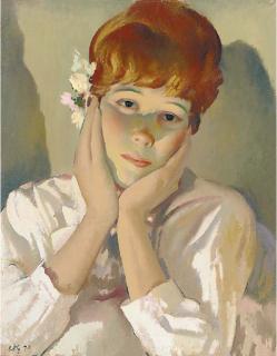 Robert Duckworth Greenham - Young Girl with Red Hair